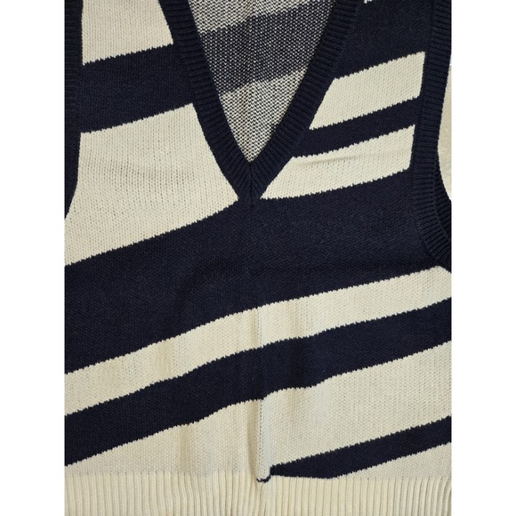 Maeve Anthropologie Striped V-neck Sweater Vest Size L EUC - Picture 4 of 7